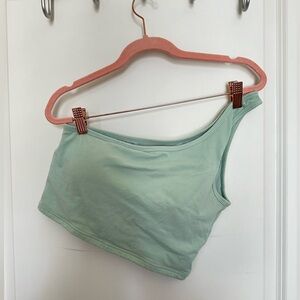 Klassy Network One Shoulder Brami Crop in Mint